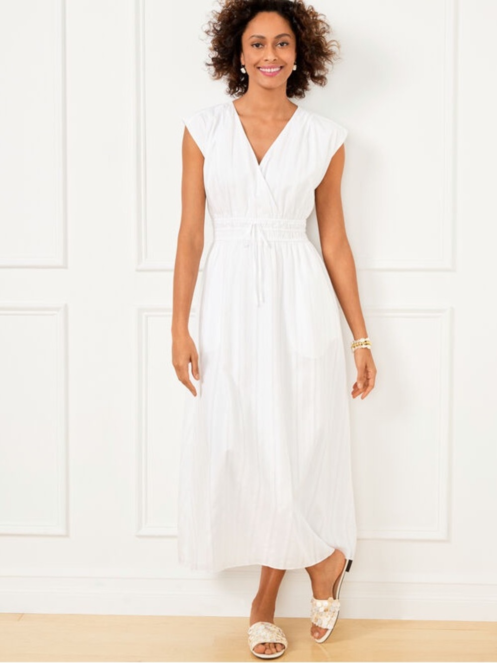 Talbots V-Neck Tencel Midi Dress
